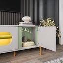 Ver imagem 5 de Rack Juquehy para Tv de 75" Off-white/pistache - Bechara