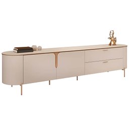 Rack para Tv até 75 Polegadas 2 Portas 2 Gavetas com Led Celine Off White 240cm - 1
