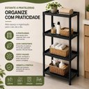 Ver imagem 5 de Estante Organizadora Multiuso 4 Prateleiras Plástico PP Estrutura Leve Ventilação para Banheiro