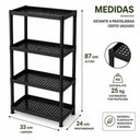 Ver imagem 2 de Estante Organizadora Multiuso 4 Prateleiras Plástico PP Estrutura Leve Ventilação para Banheiro