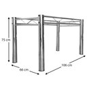 Ver imagem 4 de Pés De Mesa Base Para Mesa De Jantar Cromada Para Tampos De Vidro Ou Granito 1,20 Sala De Jantar Ql