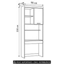 Ver imagem 2 de Escrivaninha Bancada Estudo Modulada 90cm Taiga Branco L01 - Mpozenato