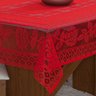 Toalha Renda Quadrada 1,40m X 1,40m Floral 4 Lugares Cozinha Forro Mesa Jantar Vermelho - 2