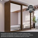 Ver imagem 6 de Guarda Roupa Casal 2 Portas Espelhadas de Correr 3 Gavetas Pietro Frisado em MDF Marrom/Âmbar