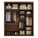 Ver imagem 2 de Guarda Roupa Casal 2 Portas Espelhadas de Correr 3 Gavetas Pietro Frisado em MDF Marrom/Âmbar