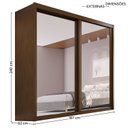 Ver imagem 4 de Guarda Roupa Casal 2 Portas Espelhadas de Correr 3 Gavetas Pietro Frisado em MDF Marrom/Âmbar