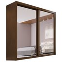 Ver imagem 3 de Guarda Roupa Casal 2 Portas Espelhadas de Correr 3 Gavetas Pietro Frisado em MDF Marrom/Âmbar