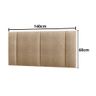 Cabeceira Painel Cama Box Casal Padrão Siri 140cm com Led Bouclé Bege - Desk Design - 4