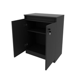 Balcão para Escritório Baixo 2 Portas com Chave 60cm Me4149 Tecno Mobili - Preto - 5