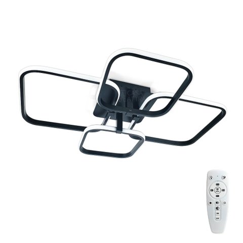 Lustre Moderno Led Quarto Escritório Controle Remoto 3 Tons Cor:preto