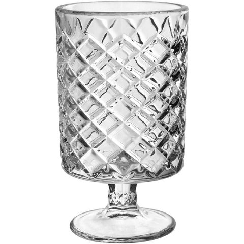 Vaso Decorativo de Vidro Transparente 15x9x9cm Enfeite Sala Mesa Estante Flores