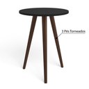 Ver imagem 3 de Mesa Lateral Redonda Bento com Pés em Madeira Maciça - Preto