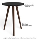 Ver imagem 2 de Mesa Lateral Redonda Bento com Pés em Madeira Maciça - Preto