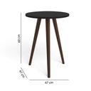 Ver imagem 4 de Mesa Lateral Redonda Bento com Pés em Madeira Maciça - Preto