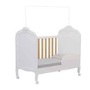 Ver imagem 2 de Berço Peroba Elô Americano Branco c/ Amêndoa 2 em 1 Infantil