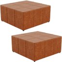 Ver imagem 1 de Kit 2 Puffs Quadrado Milano 90x90cm W01 Couríssimo Camel