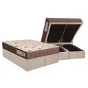 Ver imagem 1 de Cama Box Baú Queen: Colchão Espuma D33 Orthoflex Comfortpedic + Base Crc Suede Clean (158x198)