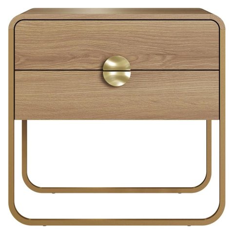 Mesa de Cabeceira Quarto 60cm 2 Gavetas Mario Hanover/dourado A10 - Mpozenato