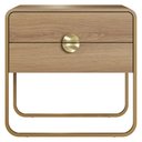 Ver imagem 1 de Mesa de Cabeceira Quarto 60cm 2 Gavetas Mario Hanover/dourado A10 - Mpozenato