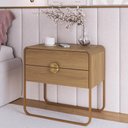 Ver imagem 3 de Mesa de Cabeceira Quarto 60cm 2 Gavetas Mario Hanover/dourado A10 - Mpozenato