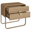 Ver imagem 2 de Mesa de Cabeceira Quarto 60cm 2 Gavetas Mario Hanover/dourado A10 - Mpozenato