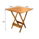 Ver imagem 3 de Conjunto de Mesa Dobravel de Madeira 60x60 com 4 Cadeiras Natural