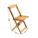Ver imagem 4 de Conjunto de Mesa Dobravel de Madeira 60x60 com 4 Cadeiras Natural