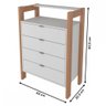 Closet Modulado Aberto com 4 Gavetas Az1012 Tecno Mobili - Amendoa/branco - 3