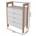 Ver imagem 3 de Closet Modulado Aberto com 4 Gavetas Az1012 Tecno Mobili - Amendoa/branco