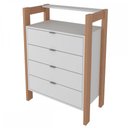 Ver imagem 2 de Closet Modulado Aberto com 4 Gavetas Az1012 Tecno Mobili - Amendoa/branco