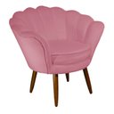 Ver imagem 3 de Conjunto Namoradeira Pétala de Flor + 2 Poltronas Pés Palito Suede Rosa