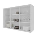 Ver imagem 2 de Armário Aéreo Cozinha Bariloche 3 Portas com Vidro 100% MDF 6225.26 Branco - Indekes