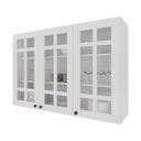 Ver imagem 1 de Armário Aéreo Cozinha Bariloche 3 Portas com Vidro 100% MDF 6225.26 Branco - Indekes