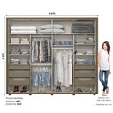 Ver imagem 3 de Guarda Roupas Casal 02 Portas Deslizantes 06 Gavetas com Espelho 100% MDF Cavic Branco/Duna/Off White