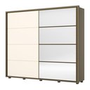 Ver imagem 2 de Guarda Roupas Casal 02 Portas Deslizantes 06 Gavetas com Espelho 100% MDF Cavic Branco/Duna/Off White