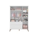 Ver imagem 2 de Guarda-Roupa Roupeiro Meli 3 Portas Infantil/ Juvenil Pés Palito 100% MDF Cinza