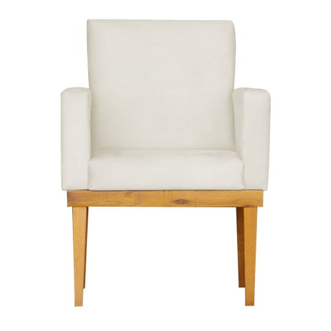 Kit 2 Poltronas Bella Luxo Base de Madeira Maciça Recepção - Suede Bege
