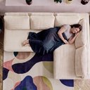 Ver imagem 7 de Sofá de Canto Modular Vibe Direito 2,70m x 1,70m Xpand Tech Tecido Velourê Bege Cama Inbox