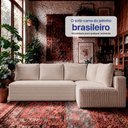 Ver imagem 6 de Sofá de Canto Modular Vibe Direito 2,70m x 1,70m Xpand Tech Tecido Velourê Bege Cama Inbox