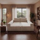 Ver imagem 5 de Sofá de Canto Modular Vibe Direito 2,70m x 1,70m Xpand Tech Tecido Velourê Bege Cama Inbox