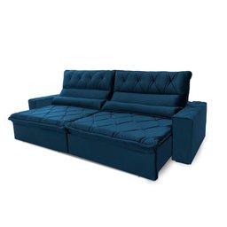 Sofá Retrátil/reclinável França 300cm Suede Velut com Molas no Assento - King House - 8