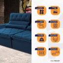 Ver imagem 5 de Sofá Retrátil/reclinável França 300cm Suede Velut com Molas no Assento - King House