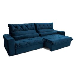 Sofá Retrátil/reclinável França 300cm Suede Velut com Molas no Assento - King House - 4