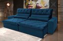 Ver imagem 1 de Sofá Retrátil/reclinável França 300cm Suede Velut com Molas no Assento - King House