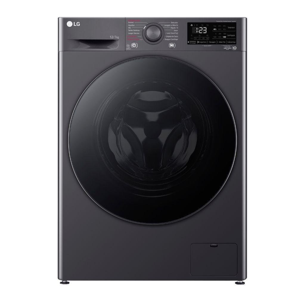 Lava e Seca Smart com Inteligência Artificial Aidd 12kg Lg Vc5 Cv3012mc5a Titanium 220v