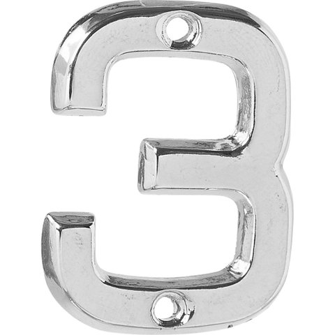 Número 3 Residencial Pequeno Para Apartamento Cromado