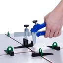 Ver mais imagens de Ventosa Dupla para Vidro Gesso Mármore Metal Piso + Nivelador Verde para Pisos e Azulejos 2mm Pacote