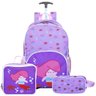 Kit Mochila Infantil Sereia Tam G Meninas Escolar Rodinhas Lancheira Estojo ColoriCasa - 1