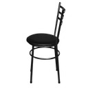 Ver imagem 3 de Cadeira Para Cozinha Epoxi Craqueada Assento Estofado - Preto