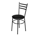 Ver imagem 1 de Cadeira Para Cozinha Epoxi Craqueada Assento Estofado - Preto
